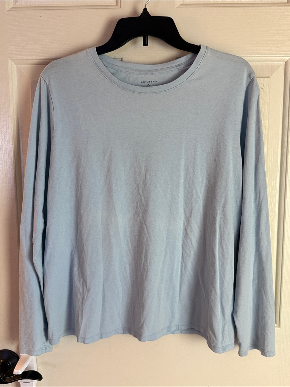 Lands' End Pale Blue Long-Sleeve Crewneck Tee